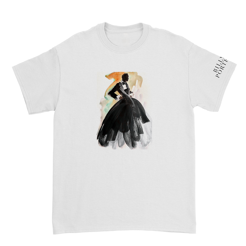 Official Billy Porter Merchandise. Watercolor design on a white t-shirt.